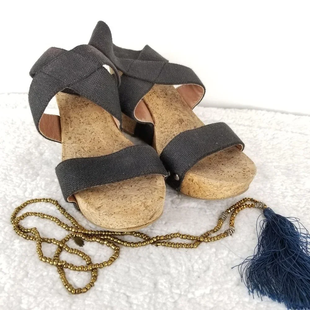 LUCKY BRAND Womens sz 8《276》Merinah‎ wedge cork heels